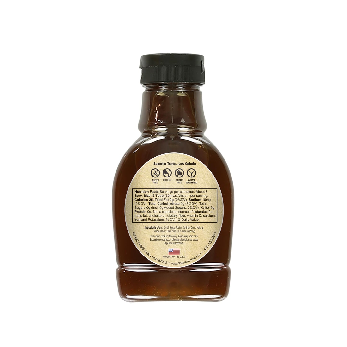 Nature's Hollow Sugar Free Syrup: Gluten Free and Keto Pancake Syrup - 25 Cals Per Serving Healthy Breakfast for Diabetics and Low-Carb Lovers - 8oz Sugar Free Maple Syrup