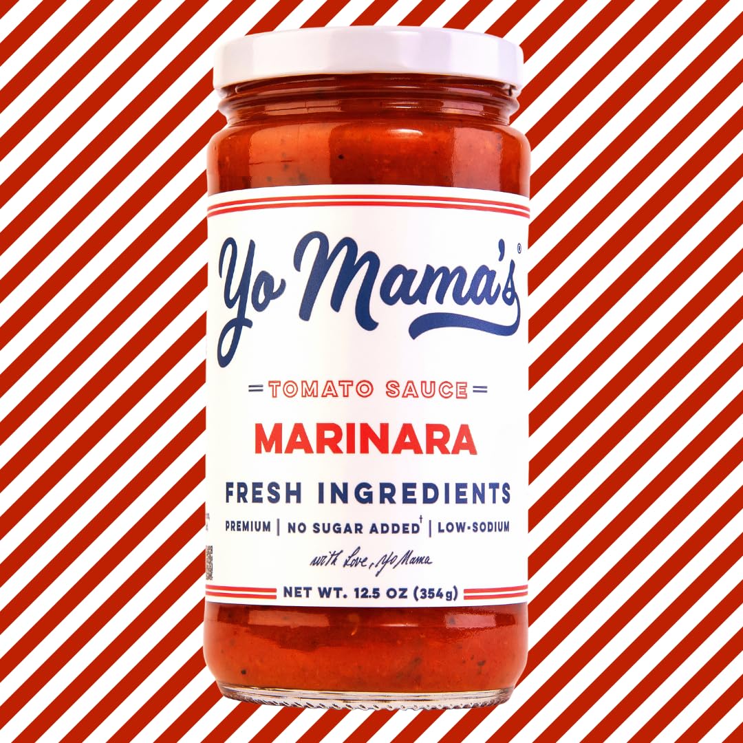 Yo Mama's Foods Keto Marinara Pasta Sauce - (3) 12.5 Ounce Jars - No Sugar Added, Low Carb, Low Sodium, Gluten Free, Paleo Friendly, and Made with Fresh, Non-GMO Tomatoes