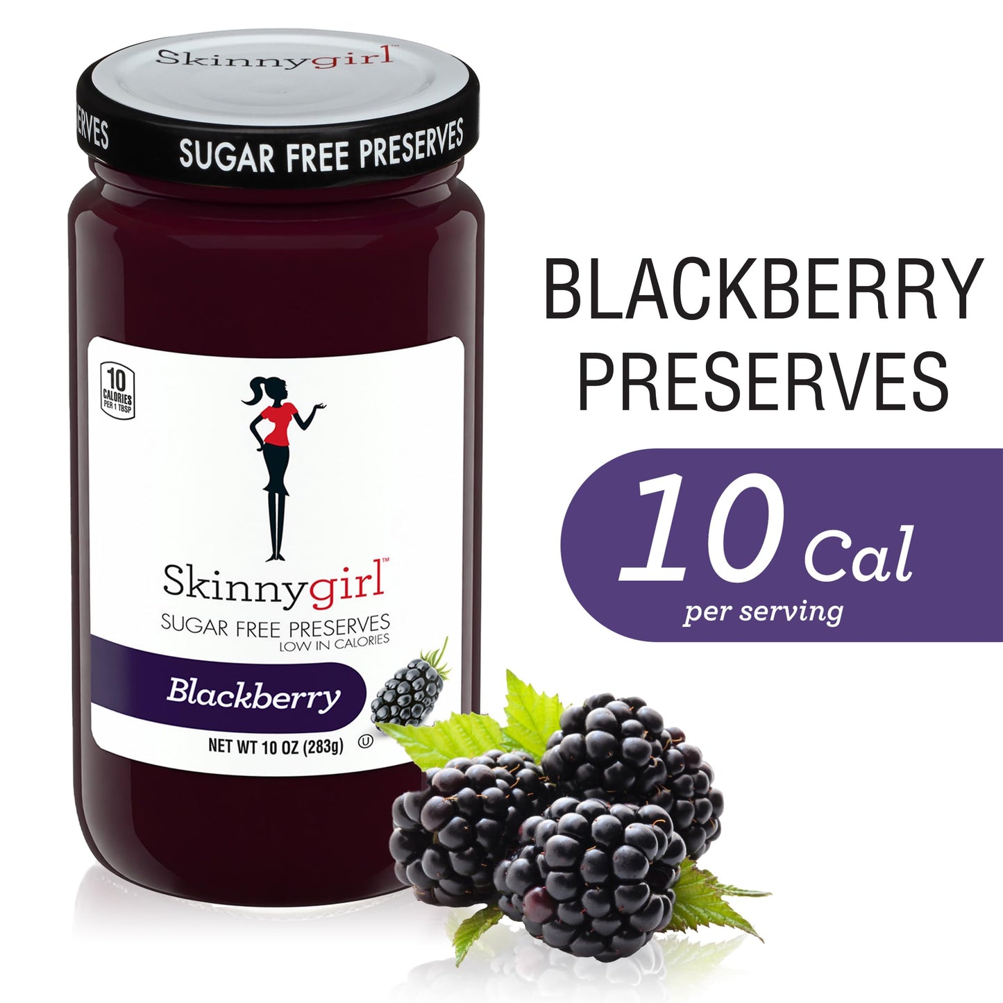 Skinnygirl Sugar Free Kosher Preserves, Blackberry, 10 Ounce