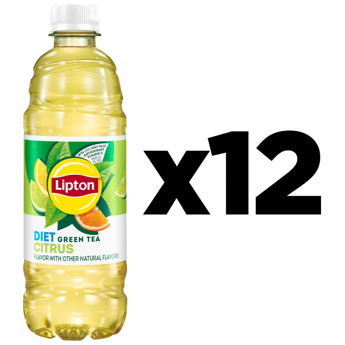 Lipton Diet Green Tea Citrus, 16.9 Fl Oz Bottles (Pack of 12)