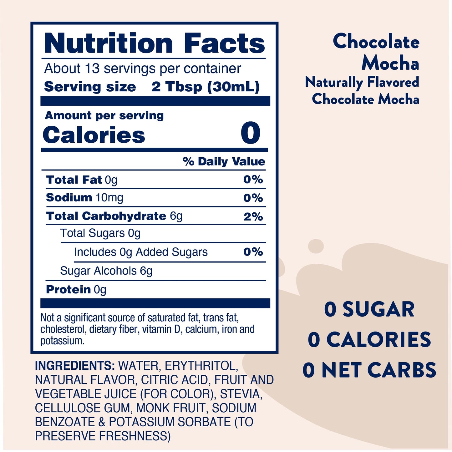 Jordan's Skinny Syrups Sugar Free Syrup, Chocolate Mocha Syrup, 12.6 oz, Zero Sugar and Zero Calorie Flavoring for Coffee, Protein Shake, Cocktail or Mocktail Drinks and More, Naturally Sweetened Line
