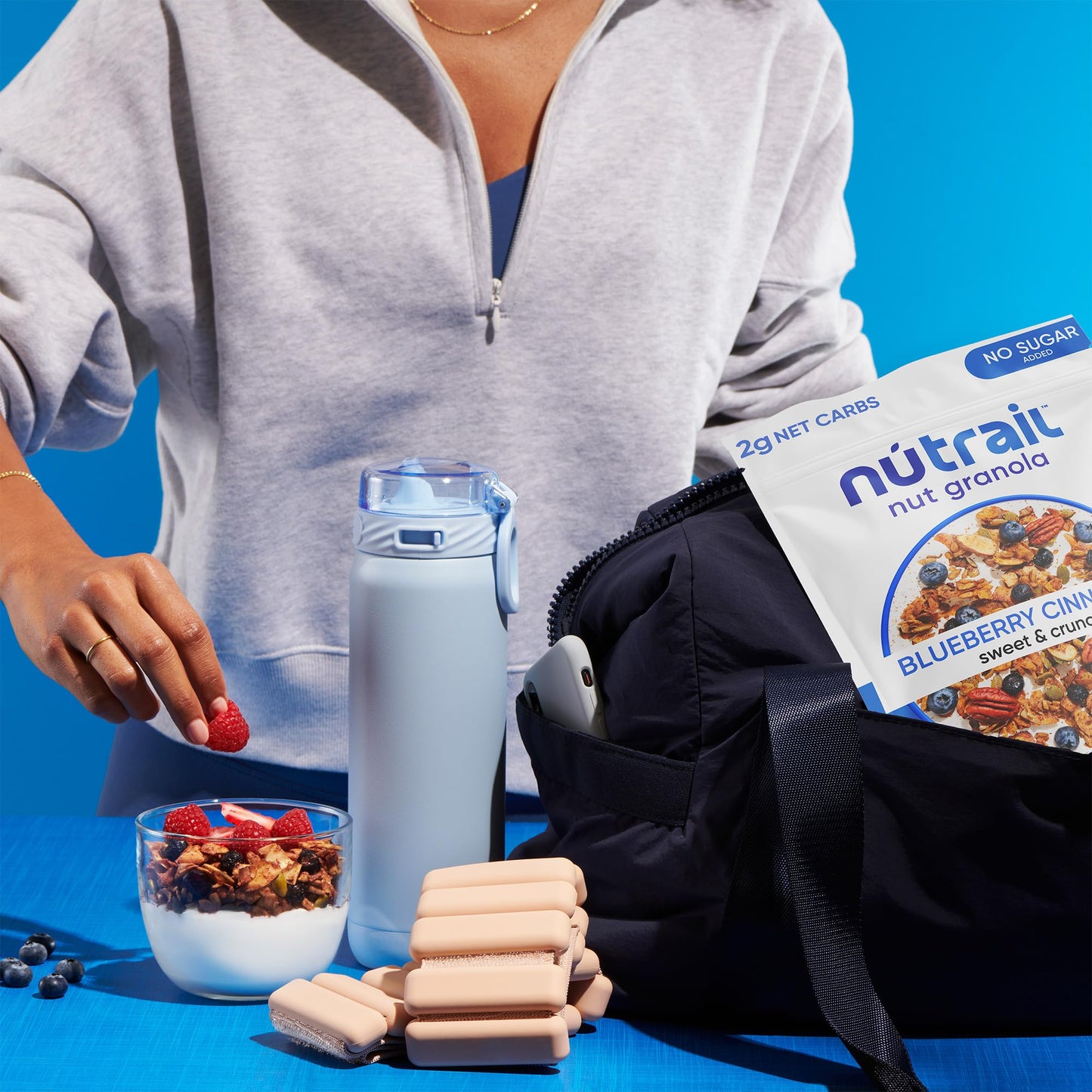 NuTrail Nut Granola Cereal, Blueberry Cinnamon, No Sugar Added, Keto, Low Carb, Gluten Free, Grain Free, Healthy Breakfast 8 oz. 1 Count