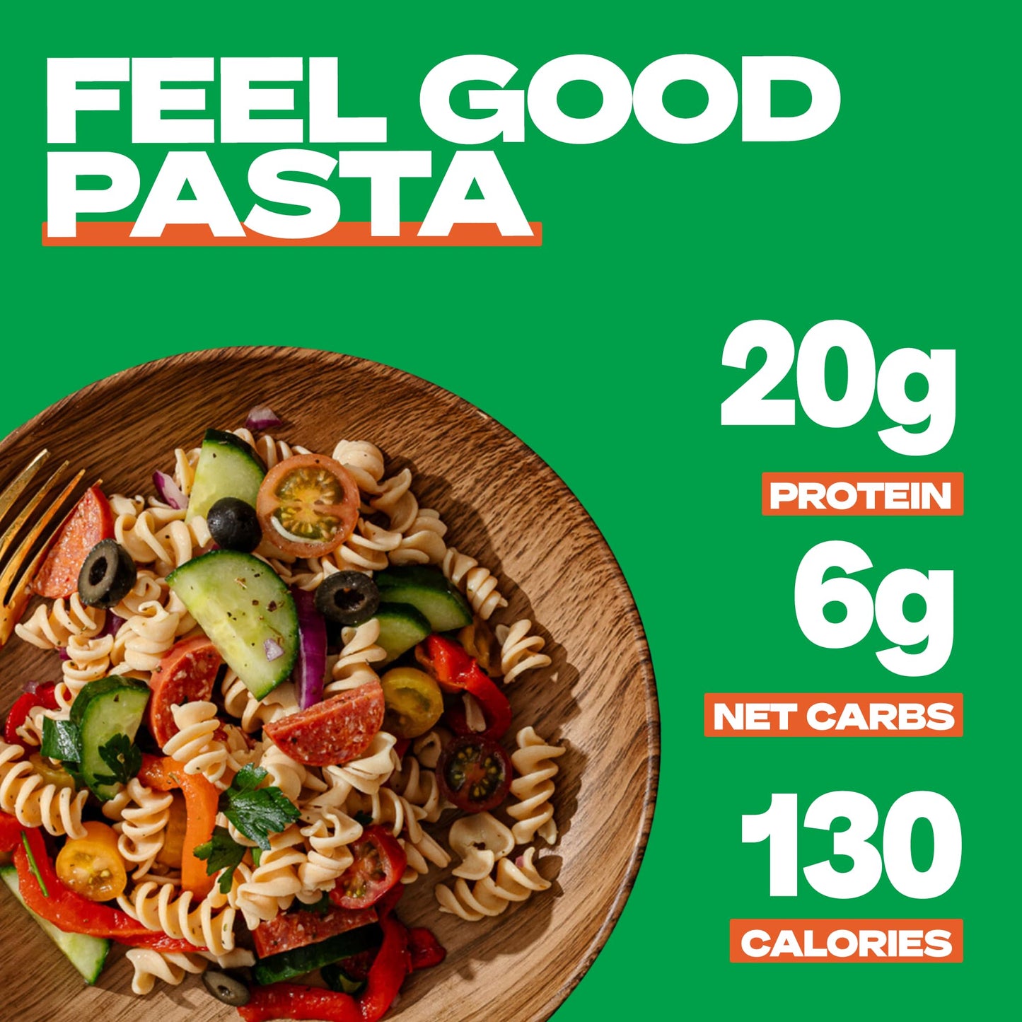 Kaizen Low Carb Keto Pasta Fusilli - High Protein (20g), Gluten-Free, Keto-Friendly (6g Net), Plant-Based Lupini Noodles made w/High Fiber Lupin Flour - 8 ounces (Pack of 3)