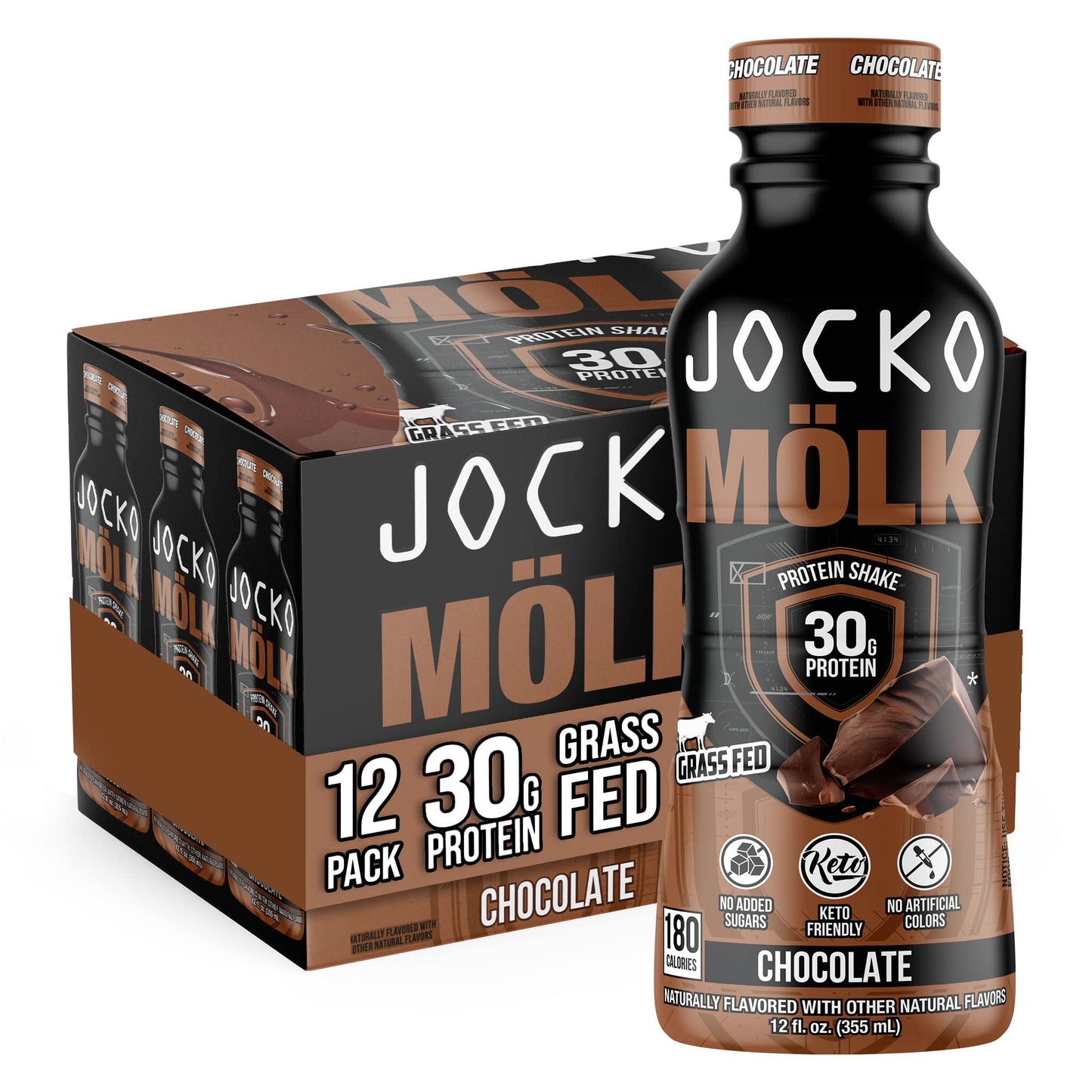 Jocko Fuel Mölk RTD Protein Shakes Bundle - Chocolate & Sweet Cream Coffee (24 Pack)