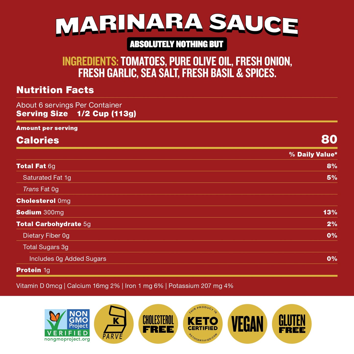 Hoboken Farms Marinara Sauce β No Sugar Added, Low Sodium, Non-GMO, Preservative-Free, Low Carb, Keto β Better For You Pasta Sauce! (25oz, Pack of 2)