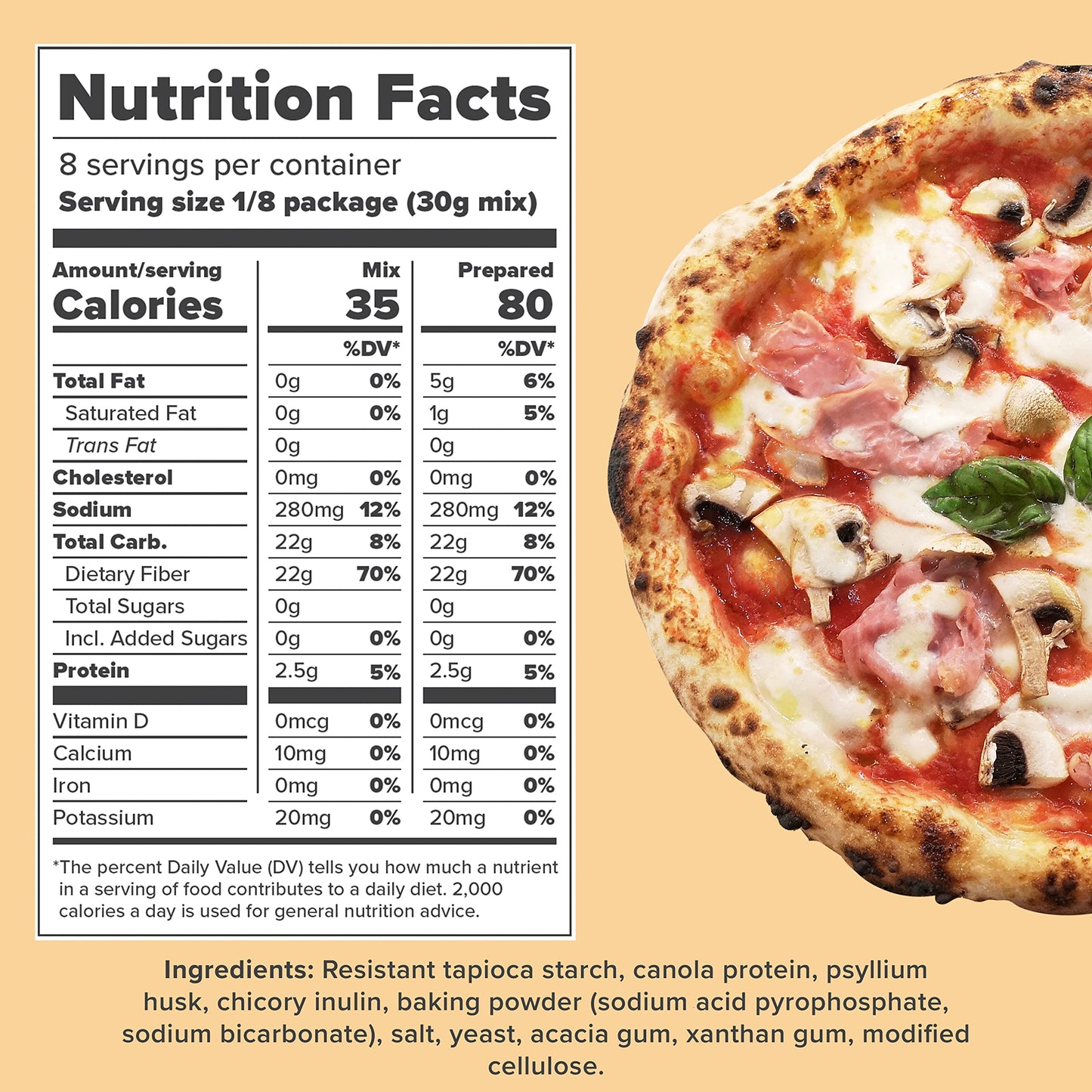 Scotty's Everyday - Keto Pizza Crust Mix - 0g Net carbs, 0g Added Sugar, Gluten-Free, High Fiber - No Nut Flours - 8.4oz, Pack of 1