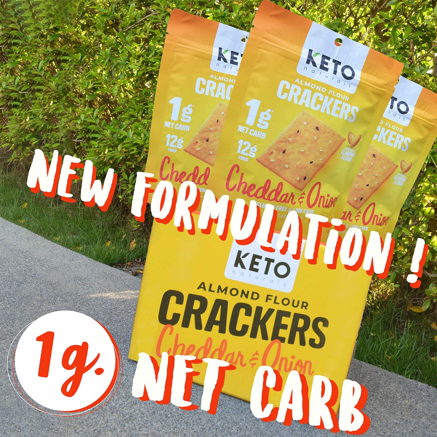 Keto Crackers low carb crackers (Cheddar and Onion) Keto friendly snack crackers almost zero carb no sugar (3 Pack) almond flour crackers healthy snack absolutely gluten free crackers paleo snack friendly
