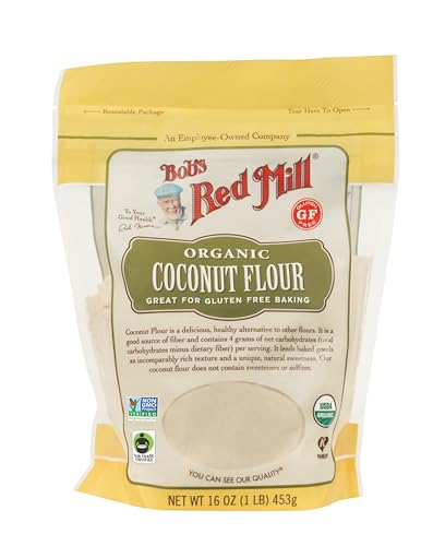 Bob's Red Mill Organic Coconut Flour, 16oz (Pack of 1) - Non GMO, Fair Trade Certified, Vegan, Keto Friendly, Paleo Friendly, Kosher