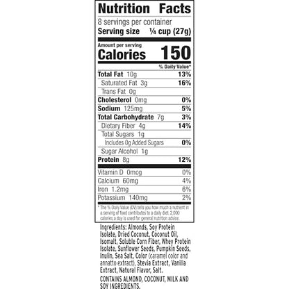 Ratio Trio Coconut Almond Granola Cereal, 1g Sugar, Keto Friendly, 8 oz Resealable Cereal Bag