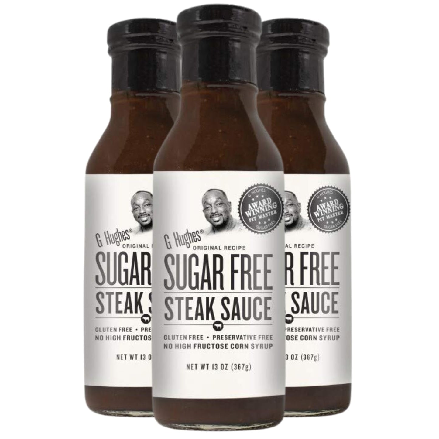 G Hughes Sugar Free, Steak Sauce - Gluten Free Steak Sauces, Sugar Free Steak Sauce, Sugar Free BBQ Sauces, Gluten Free BBQ Sauces, No Preservatives - 13 Oz (3-Pack)
