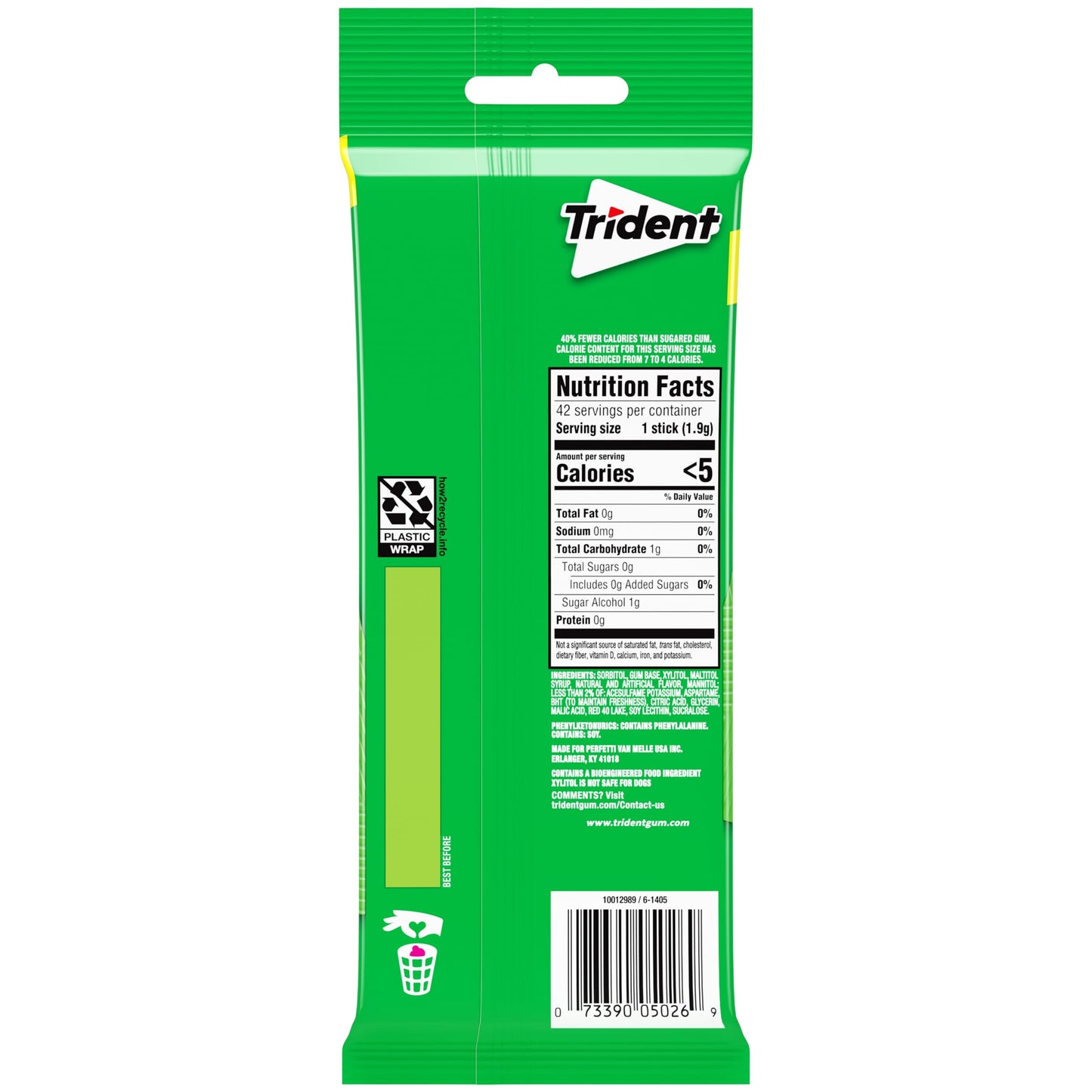 Trident Sugar Free Gum, Watermelon Twist Flavor, 3 Packs (42 Pieces Total)
