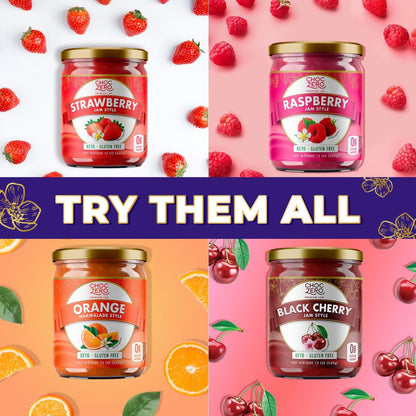 ChocZero Keto Blueberry Fruit Spread, No Added Sugar, Low Carb, All Natural Fruit Jam, Sweetened with Monk Fruit (1 jar, 12 oz)