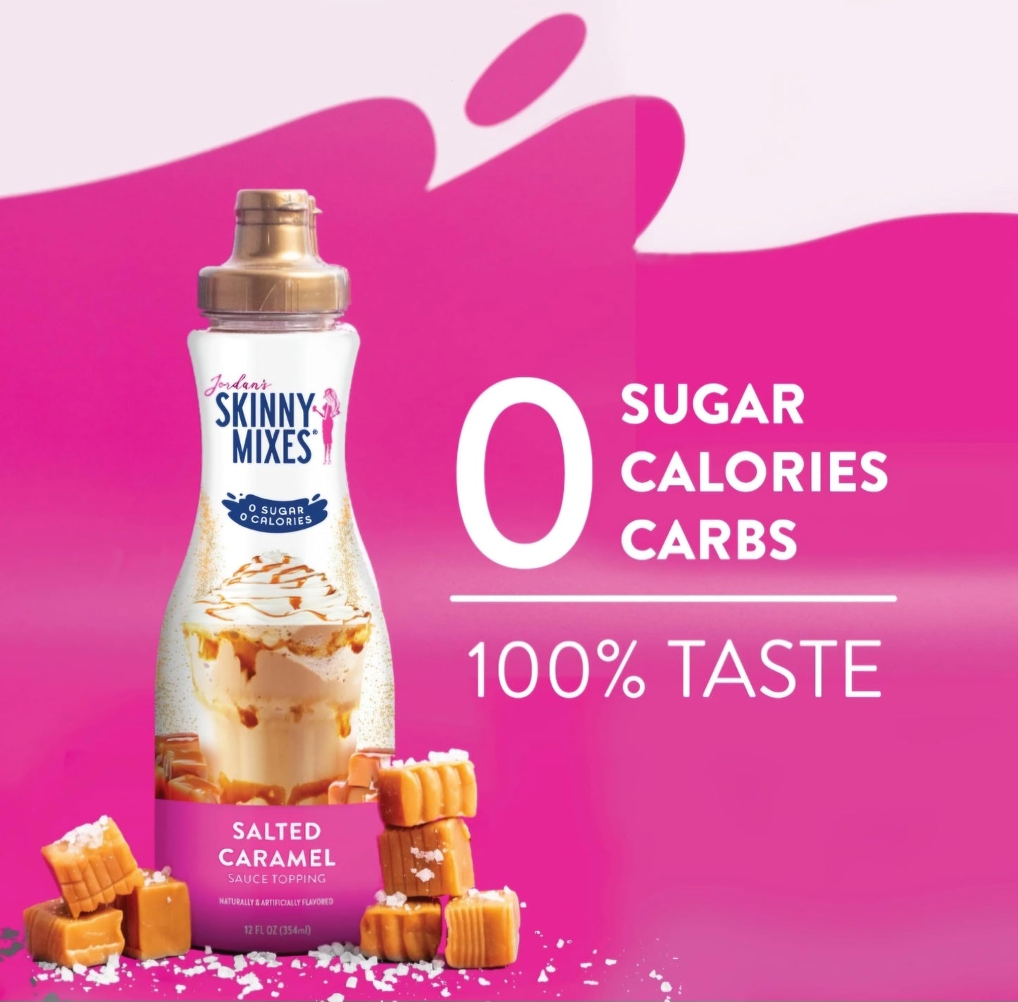 Salted Caramel Coffee Syrup Sauce Sugar Free Keto Zero Calories (Pack of 2)