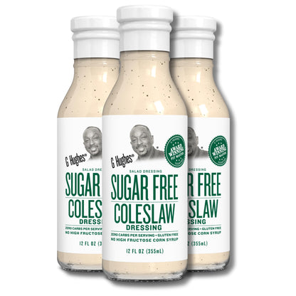 G Hughes Sugar Free Coleslaw Dressing - Sugar Free Cole Slaw Dressings, Gluten Free Salad Dressings, 0 Carb Salad Dressing, G Hughes Sugar Free Salad Dressings, No Sugar Added - 12 Oz (3-Pack)