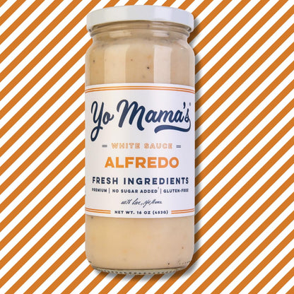 Yo Mama’s Foods Gourmet Keto Classic Alfredo Pasta Sauce | (3) 16 Ounce Glass Bottles | Low Carb, Paleo, Gluten Free, Low Calorie and is Made with only the Freshest Ingredients!