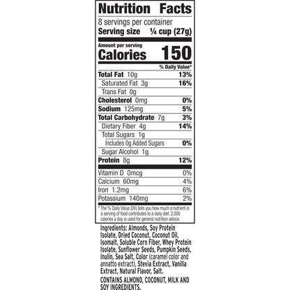 Ratio Trio Coconut Almond Granola Cereal, 1g Sugar, Keto Friendly, 8 oz Resealable Cereal Bag