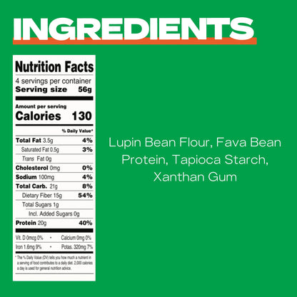 Kaizen Low Carb Keto Pasta Fusilli - High Protein (20g), Gluten-Free, Keto-Friendly (6g Net), Plant-Based Lupini Noodles made w/High Fiber Lupin Flour - 8 ounces (Pack of 3)