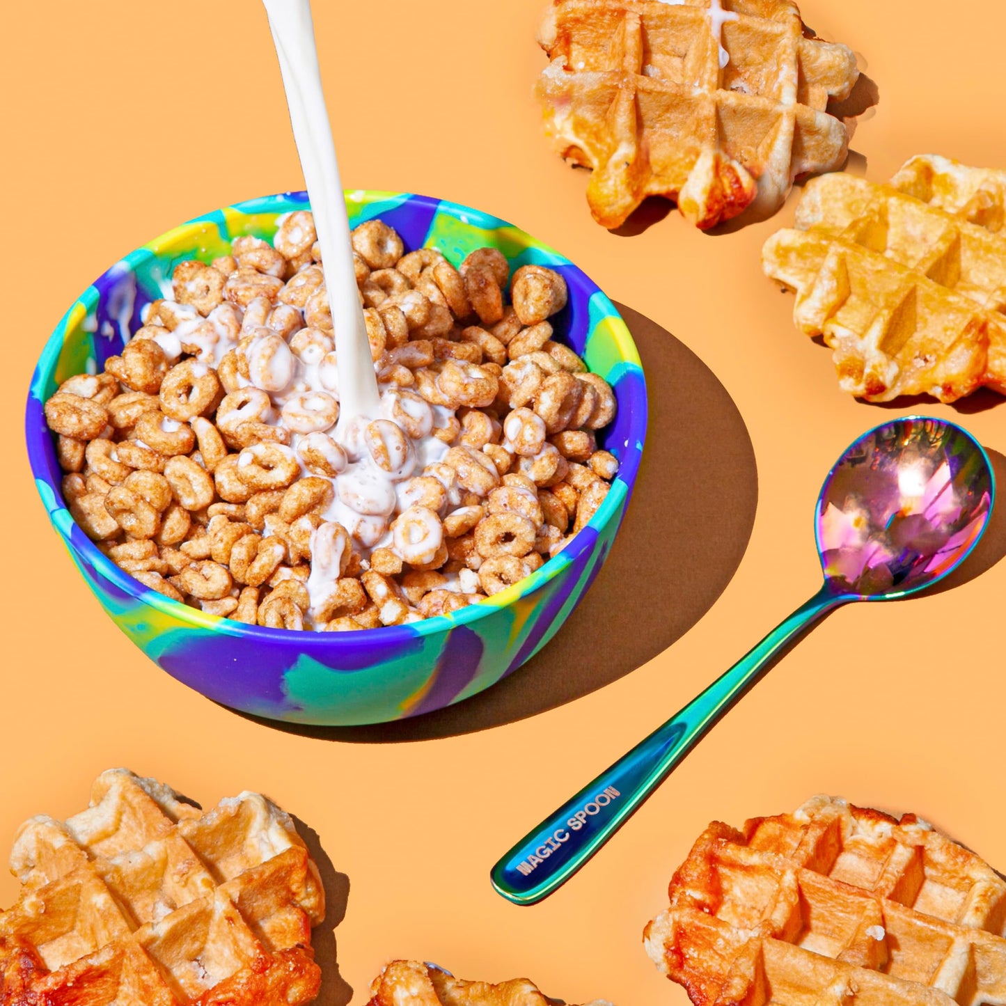 Magic Spoon Cereal - Maple Waffle 4-Pack of Cereal and Spoon - Keto & Low Carb Lifestyles, Gluten & Grain Free, High Protein, 0g Sugar