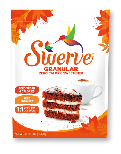 Swerve Ultimate Sugar Replacement Sweetener, Granular Sugar Substitute, Zero Calorie, Keto Friendly, Zero Sugar, Non-Glycemic, Gluten Free, 3 lbs Bag(Packaging May Vary)