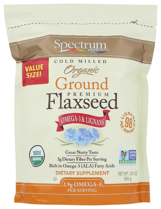 Spectrum Essentials Organic Ground Premium Flaxseed, 24 Oz
