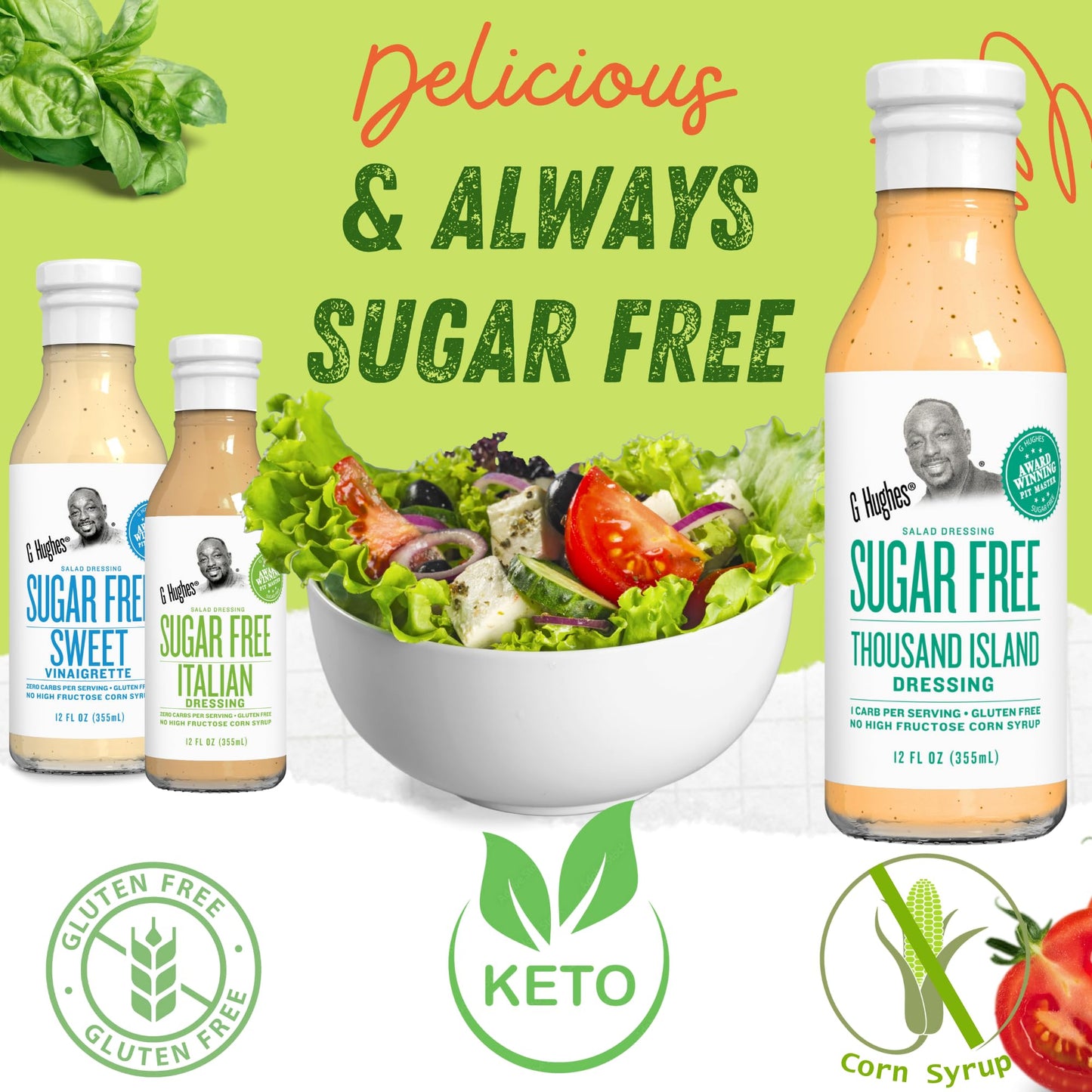 G Hughes Sugar Free Thousand Island Dressing - Thousand Island Salad Dressings, Low Carb Thousand Island, Gluten Free Salad Dressings - 12 Oz. (3-Pack)