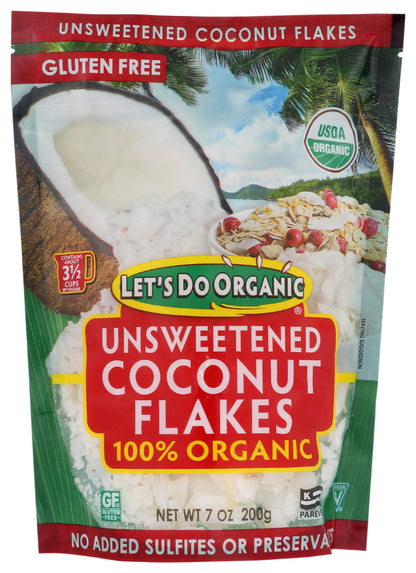 Let's Do Organic Unsweetened Coconut Flakes, 7 oz