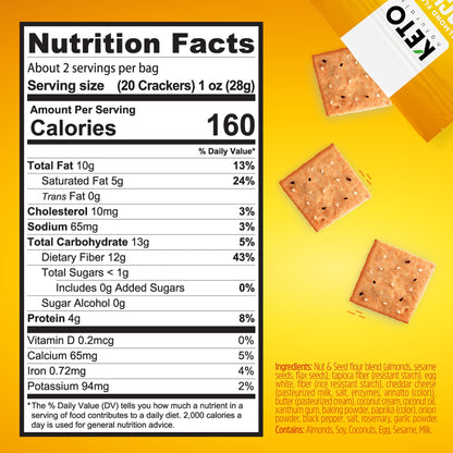 Keto Crackers low carb crackers (Cheddar and Onion) Keto friendly snack crackers almost zero carb no sugar (3 Pack) almond flour crackers healthy snack absolutely gluten free crackers paleo snack friendly