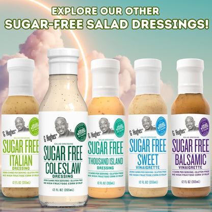 G Hughes Sugar Free Coleslaw Dressing - Sugar Free Cole Slaw Dressings, Gluten Free Salad Dressings, 0 Carb Salad Dressing, G Hughes Sugar Free Salad Dressings, No Sugar Added - 12 Oz (3-Pack)
