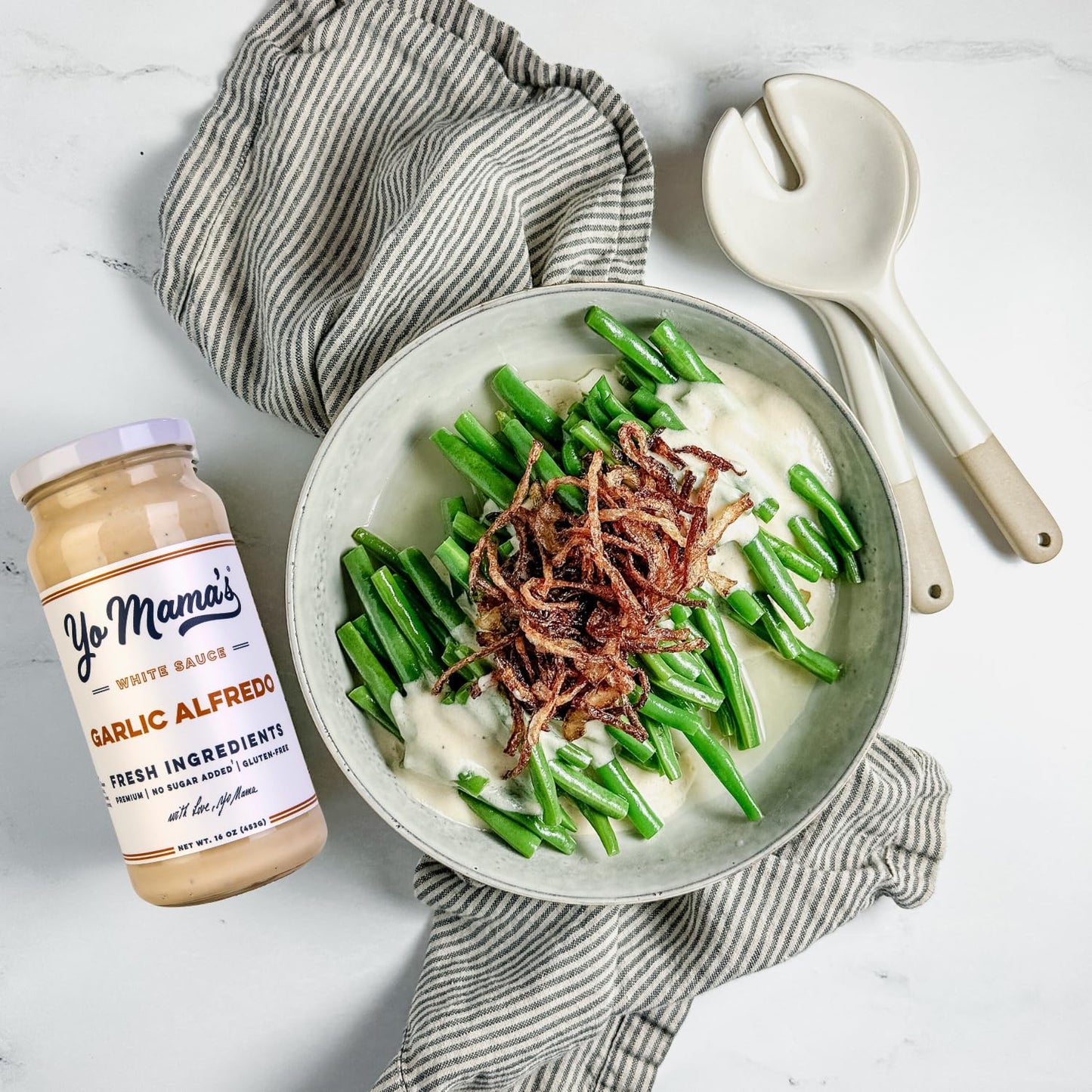 Yo Mama’s Foods Gourmet Keto Alfredo Pasta Sauces Variety Pack | (3) 16 Ounce Glass Bottles | Classic (1), Garlic (1) and Spicy (1) Alfredo Sauce is Low Carb, Paleo, Gluten Free, Low Calorie and is Made with only the Freshest Ingredients!