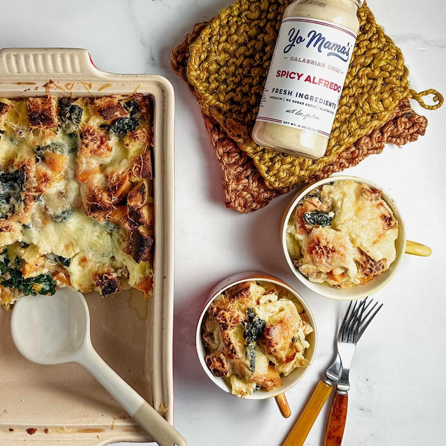 Yo Mama’s Foods Gourmet Keto Alfredo Pasta Sauces Variety Pack | (3) 16 Ounce Glass Bottles | Classic (1), Garlic (1) and Spicy (1) Alfredo Sauce is Low Carb, Paleo, Gluten Free, Low Calorie and is Made with only the Freshest Ingredients!