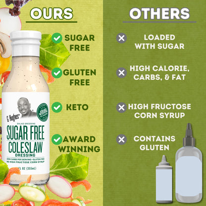 G Hughes Sugar Free Coleslaw Dressing - Sugar Free Cole Slaw Dressings, Gluten Free Salad Dressings, 0 Carb Salad Dressing, G Hughes Sugar Free Salad Dressings, No Sugar Added - 12 Oz (3-Pack)