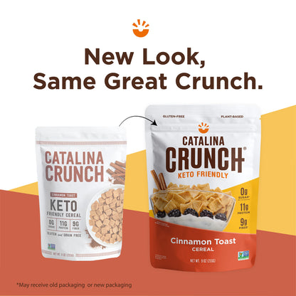 Catalina Crunch Cinnamon Toast Cereal | Low Carb, Sugar Free, Gluten Free | Vegan, Plant Based Protein | Breakfast Protein Cereals | Keto Friendly Food