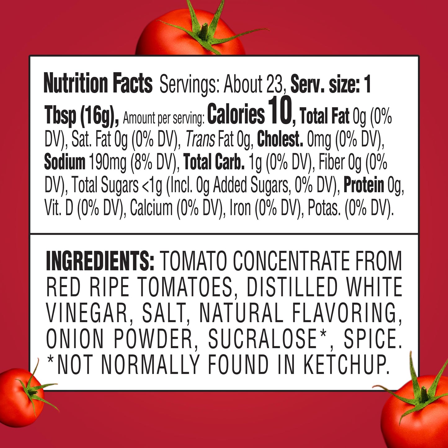 Heinz Tomato Ketchup with No Sugar Added, 13 oz Bottle