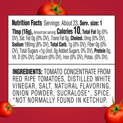 Heinz Tomato Ketchup with No Sugar Added, 13 oz Bottle