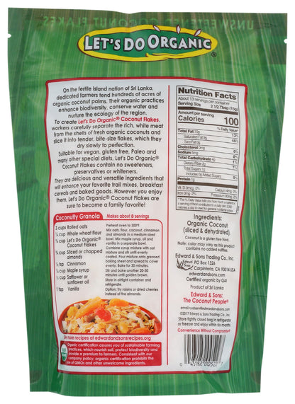 Let's Do Organic Unsweetened Coconut Flakes, 7 oz