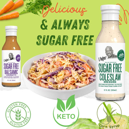 G Hughes Sugar Free Coleslaw Dressing - Sugar Free Cole Slaw Dressings, Gluten Free Salad Dressings, 0 Carb Salad Dressing, G Hughes Sugar Free Salad Dressings, No Sugar Added - 12 Oz (3-Pack)