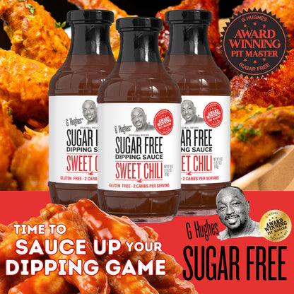 G Hughes Sugar Free, Sweet Chili Sauce - Gluten Free Dipping Sauces, Sugar Free Sauce, No Sugar Hot Sauce, Low Carb Red Chili Sauce, Spicy Chili Sauce - 18 oz (3 Pack)