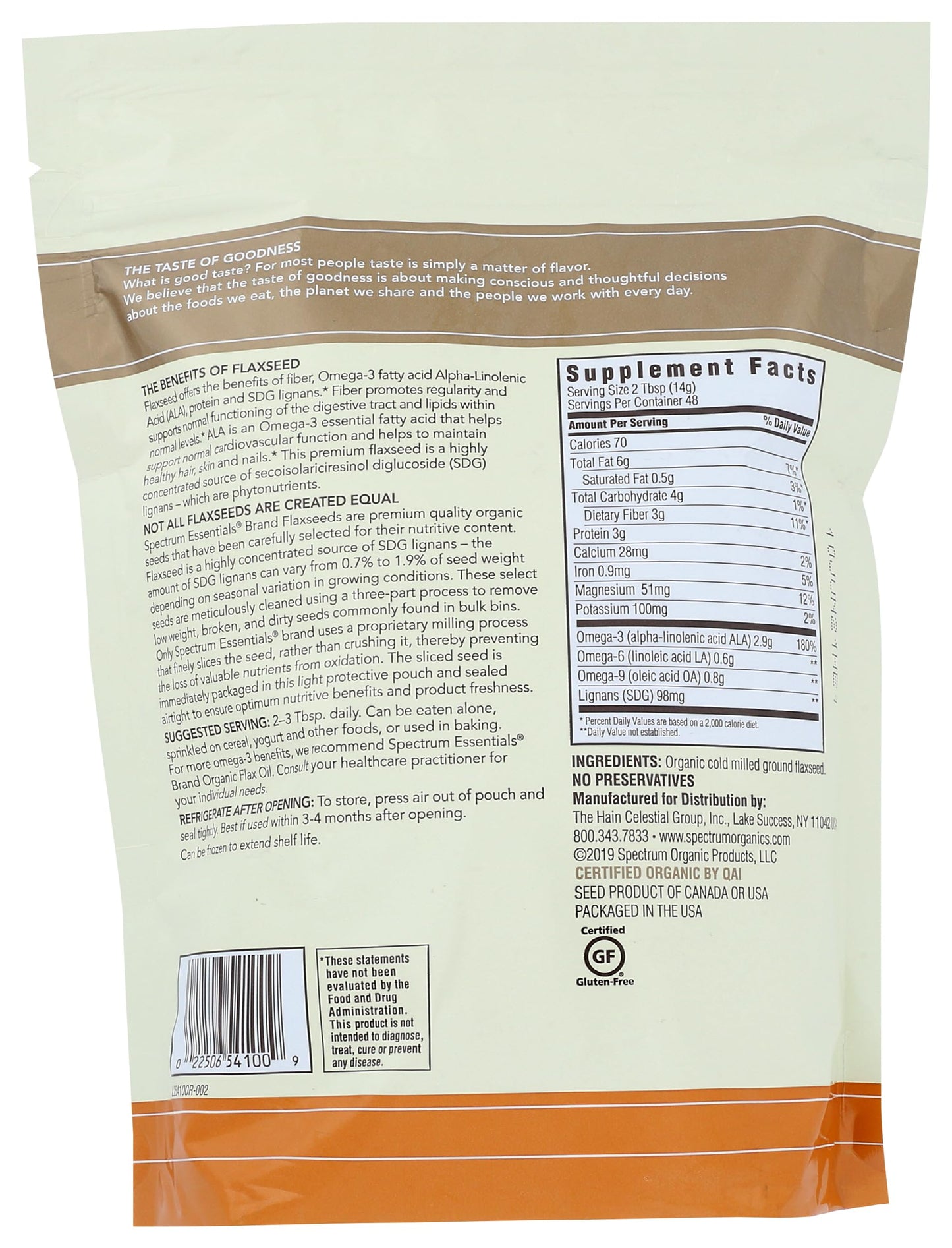 Spectrum Essentials Organic Ground Premium Flaxseed, 24 Oz