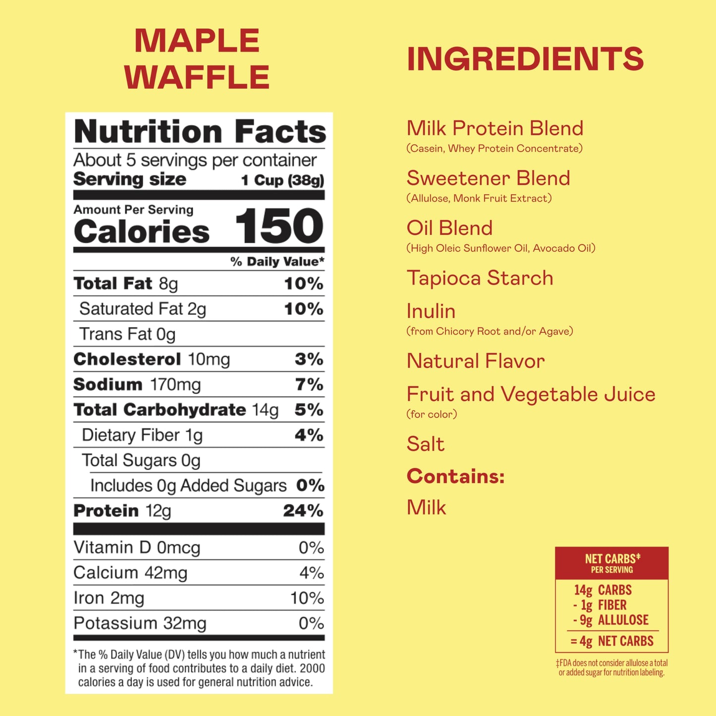 Magic Spoon Cereal - Maple Waffle 4-Pack of Cereal and Spoon - Keto & Low Carb Lifestyles, Gluten & Grain Free, High Protein, 0g Sugar