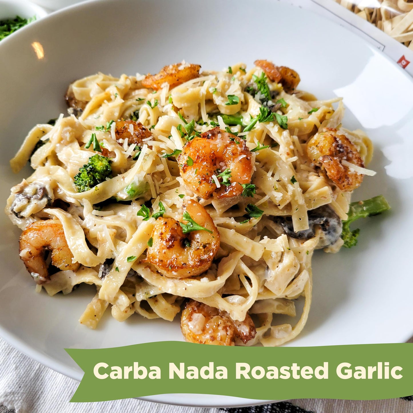 Al Dente Carba-Nada Variety Pack – Lower Carb, High Protein Pasta. Includes Egg Fettuccine & Roasted Garlic Fettuccine. Keto-Friendly, Artisanal, Non-GMO, Cage-Free Eggs, 10oz Bags (Pack of 2).