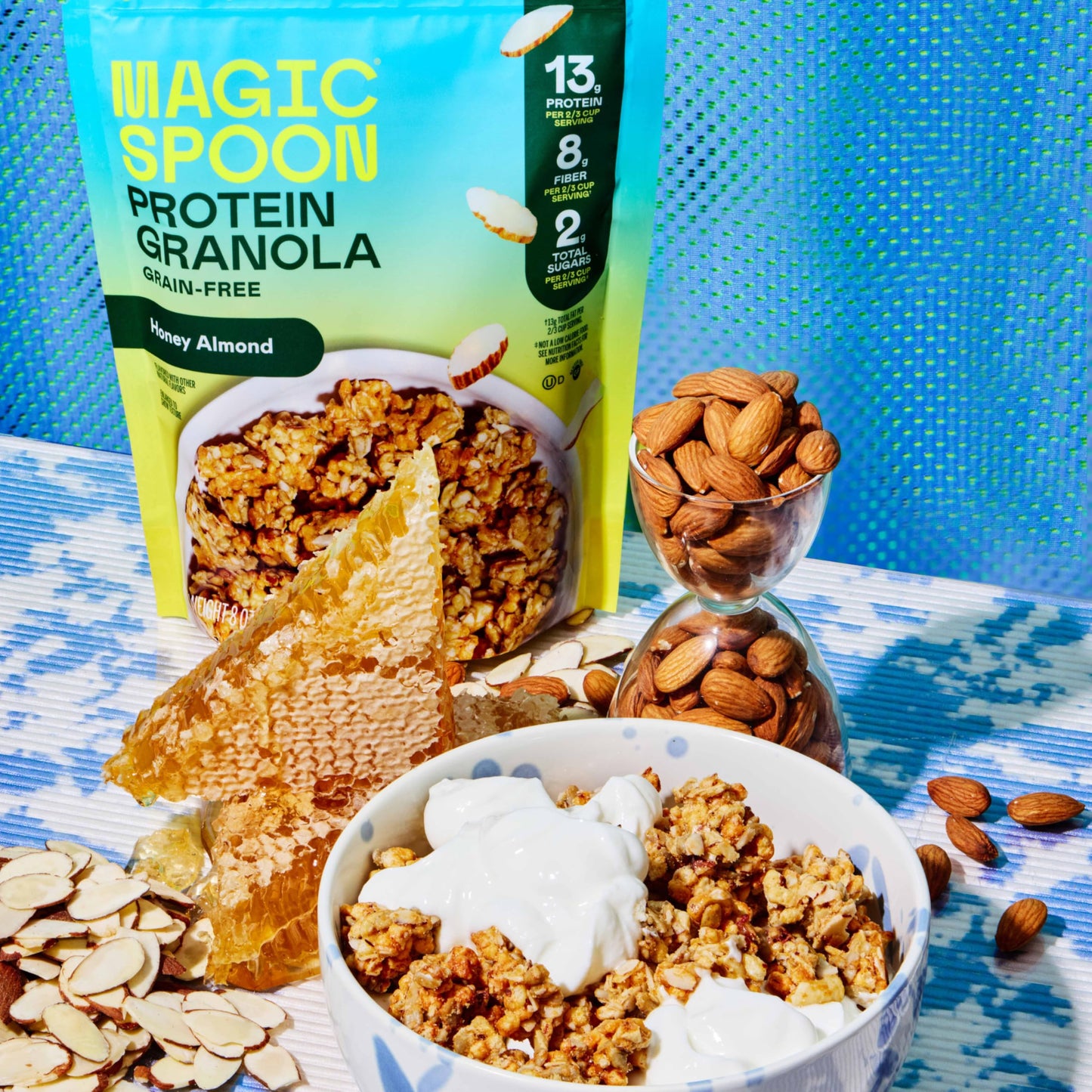 Magic Spoon Protein Granola - High Protein Granola, Keto Friendly, Low Sugar, Grain Free, Healthy Breakfast or Quick Snack (3 bags of Honey Almond)