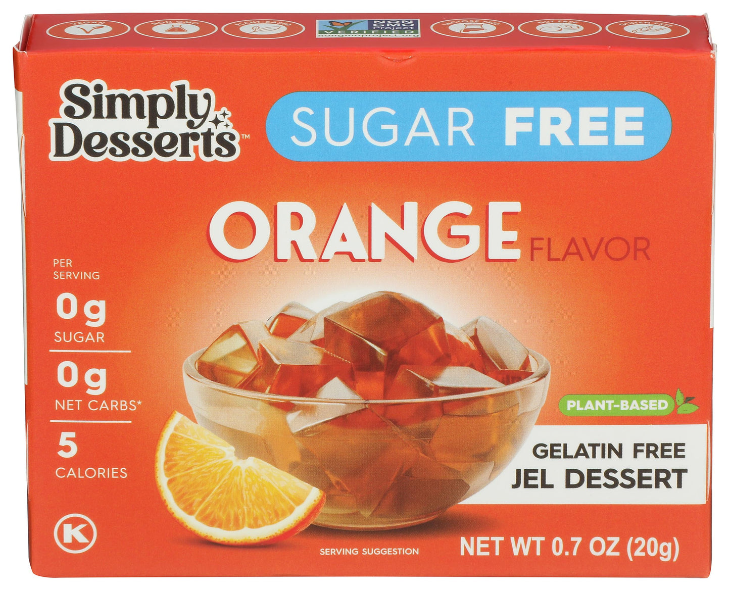 Simply Delish, Jel Dessert Orange, 0.7 Ounce