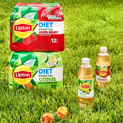 Lipton Diet Green Tea Citrus, 16.9 Fl Oz Bottles (Pack of 12)